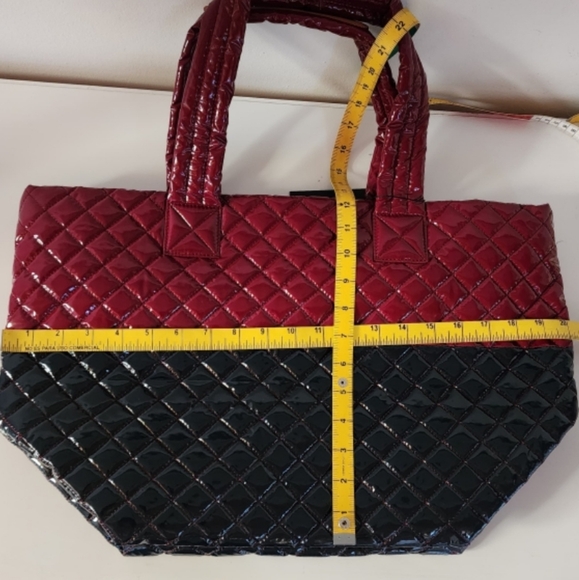 nwt MZ Wallace Medium Colorblock Cranberry & Dawn Lacquer Tote Bag - Picture 8 of 9